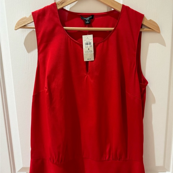 BNWT - Ann Taylor Red Silk Blouse - Picture 5 of 8